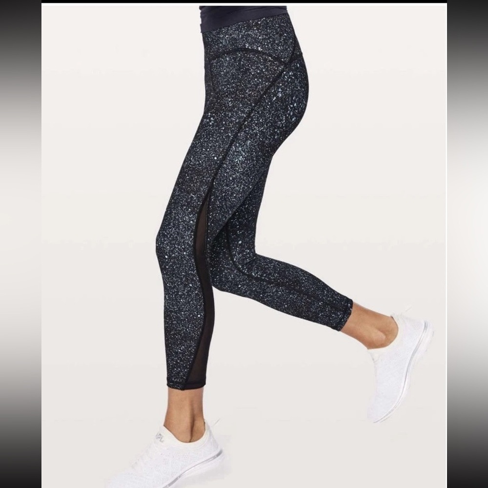 Lululemon Wunder Under Hi-Rise Tight Mineralize Multi Black Splatter Size 4